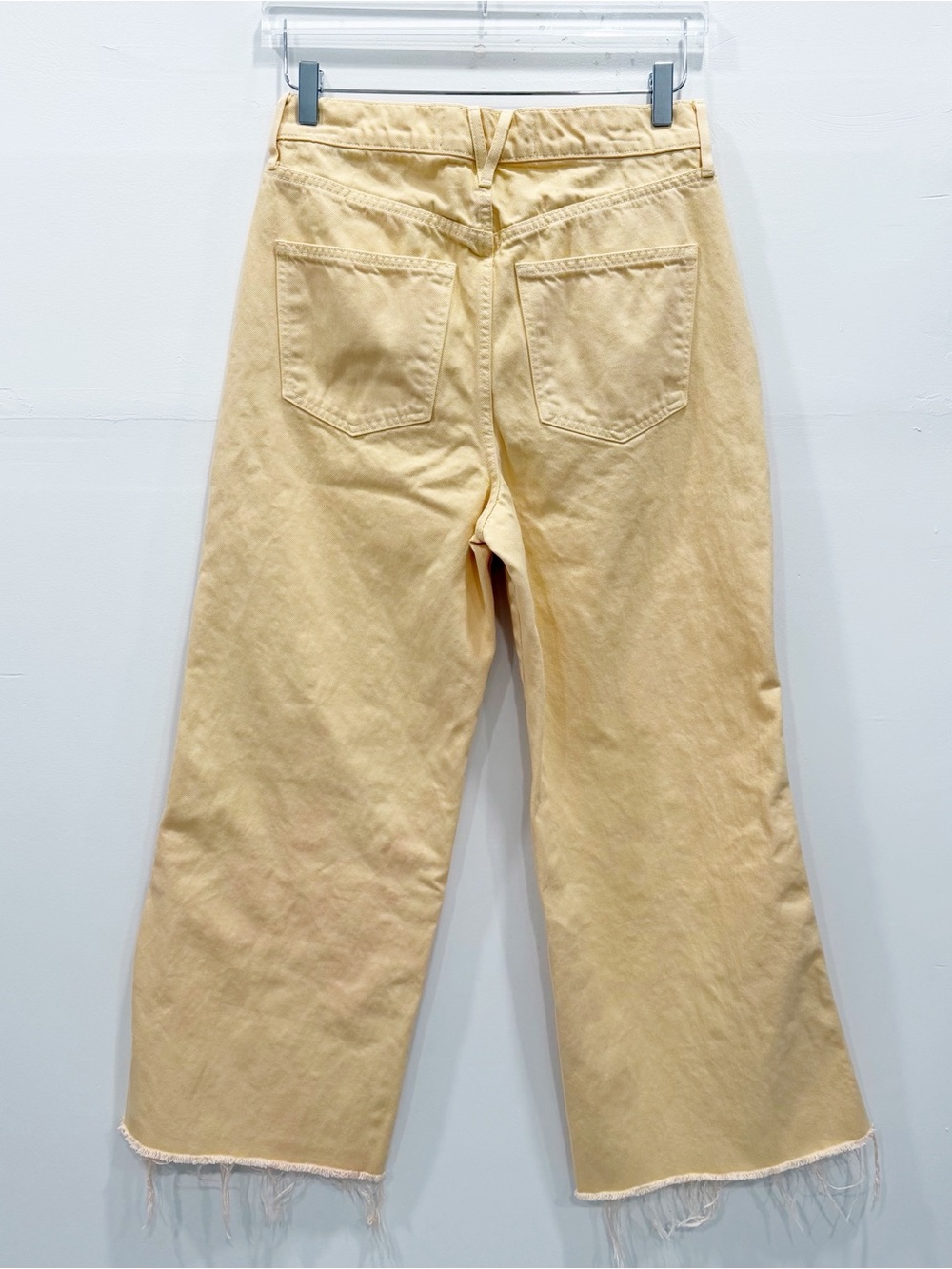 Veronica Beard Taylor High Waisted Wide Leg Crop Frayed Hem Jeans Chamomile 29 - Picture 10 of 15